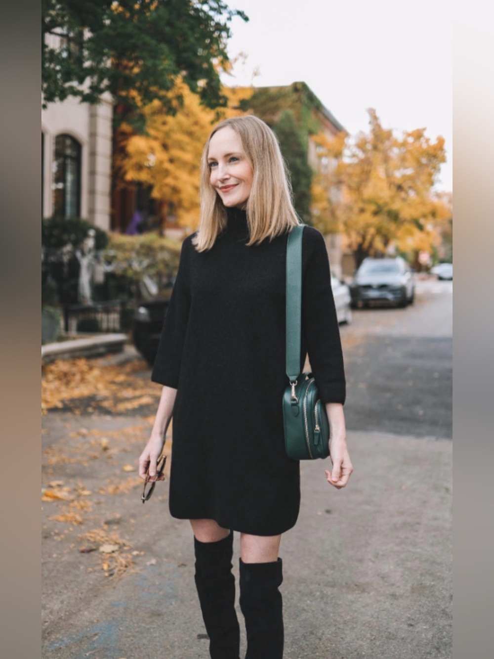 Pomander Place Noir Vivianne Turtleneck Sweater Dress - Black